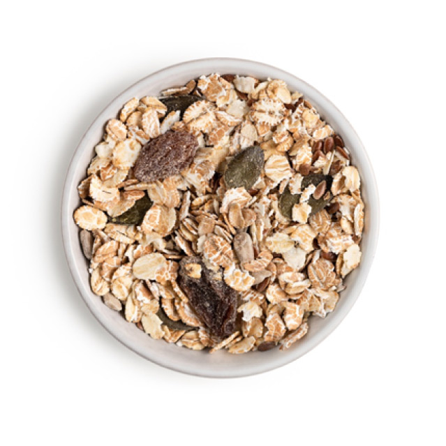 Le müesli est un mélange de céréales crues avec des graines, des oléagineux et/ou fruits séchés