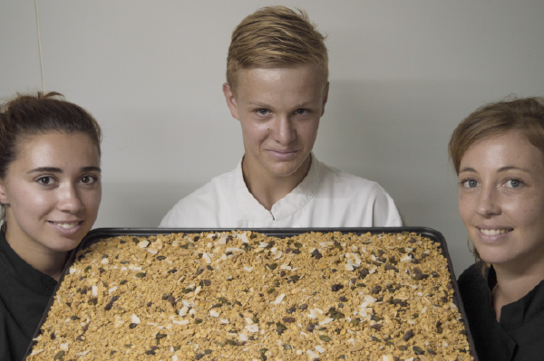Artisan granola bio humain engagement la main dans le bol