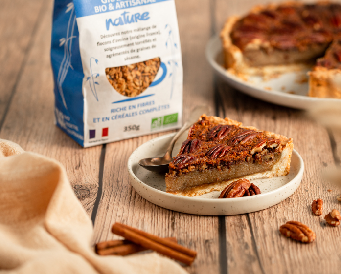 recette-tarte-noix-de-pecan-pate-a-tarte-au-granola-carre Recette Tarte noix de pécan avec une pâte à tarte au granola pour un délicieux goûter ou dessert