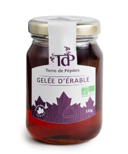 La gelée d’érable biologique est un savant mariage entre du sirop d’érable et l’agar-agar, 100% naturel.